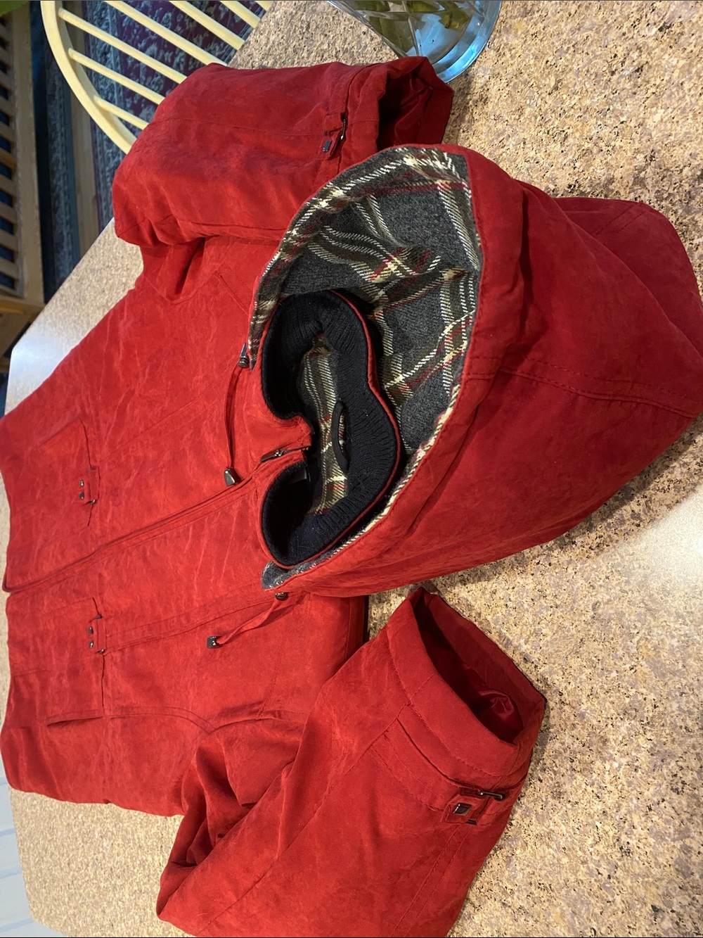 Croft & Barrow Zip Up Insulated Coat Removable Hood Medium MUSTY Winter Jacket - Picture 10 of 17